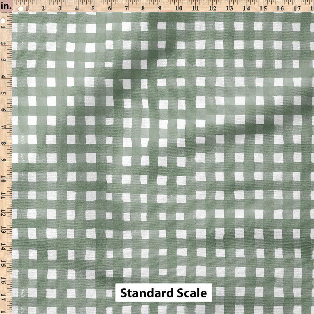 Ruler Scale for Watercolor Buffalo Check (Gum Leaf) by Hip Kid Designs