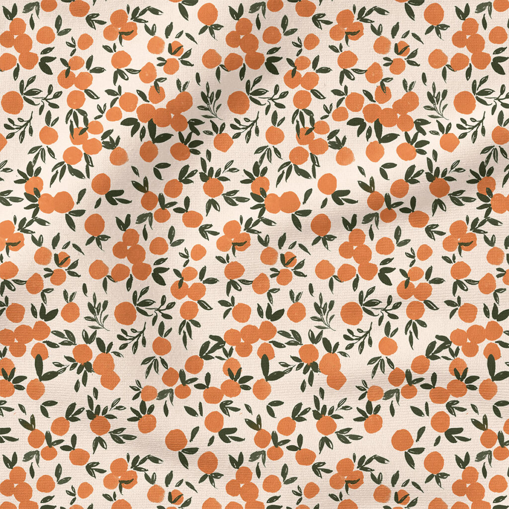 Little Oranges (Blush) | Fruit Fabric Design | Crystal Walen