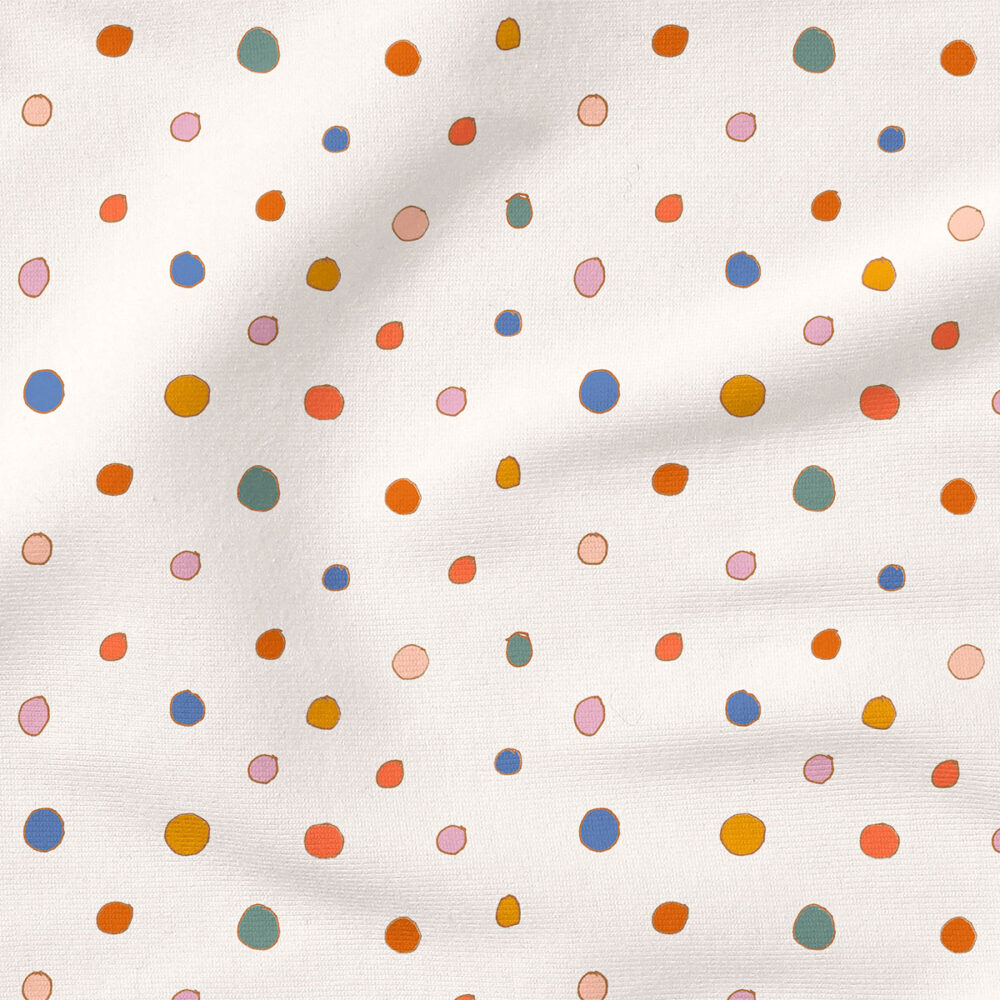 Polka Dot Sketch (Light and Bright) | Stripes and Shapes Fabric Design | Crystal Walen