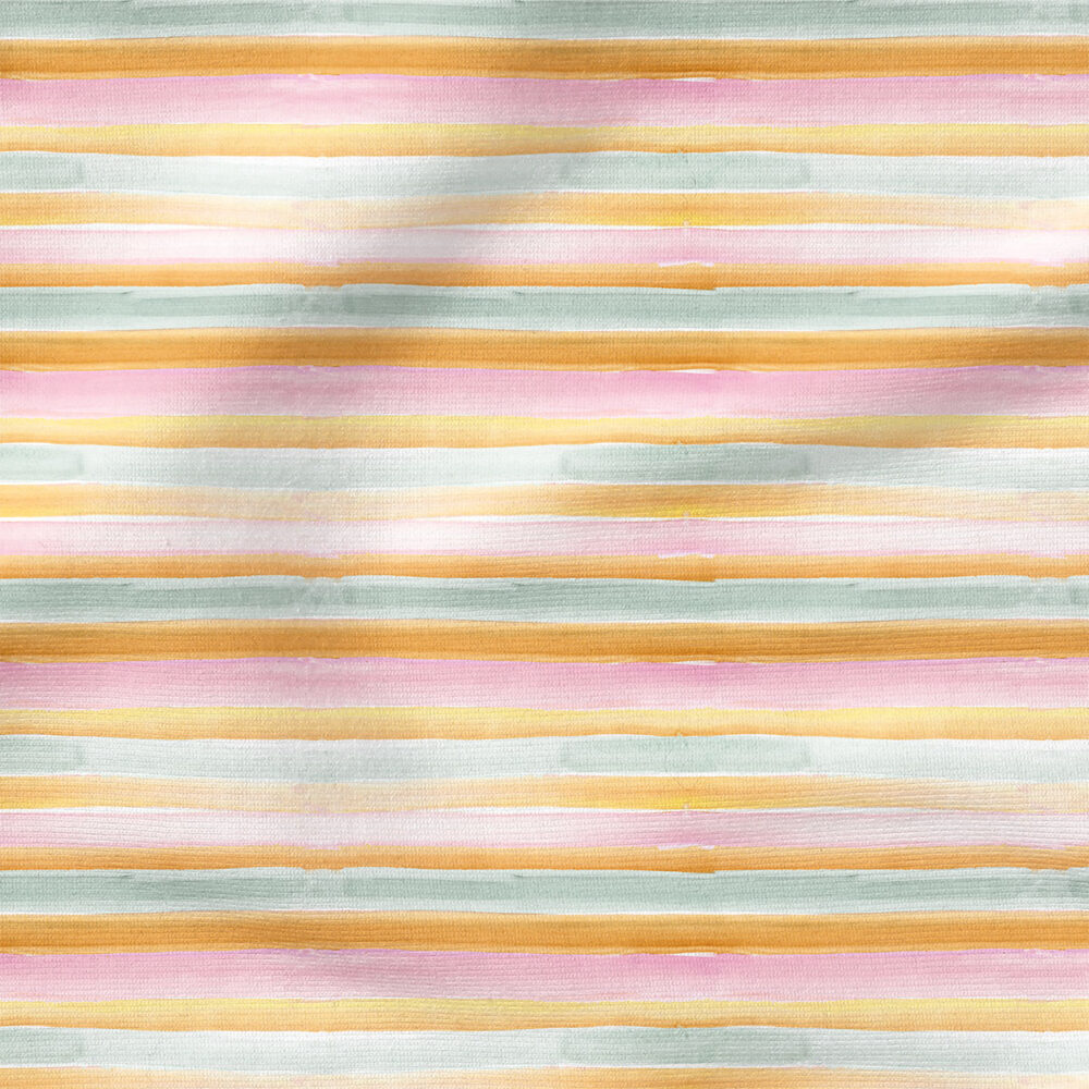 Watercolor Stripe (Sunset) | Stripes and Shapes Fabric Design | Crystal Walen