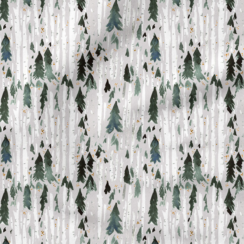 Birch and Pine (Gray) |  Fabric Design | Crystal Walen