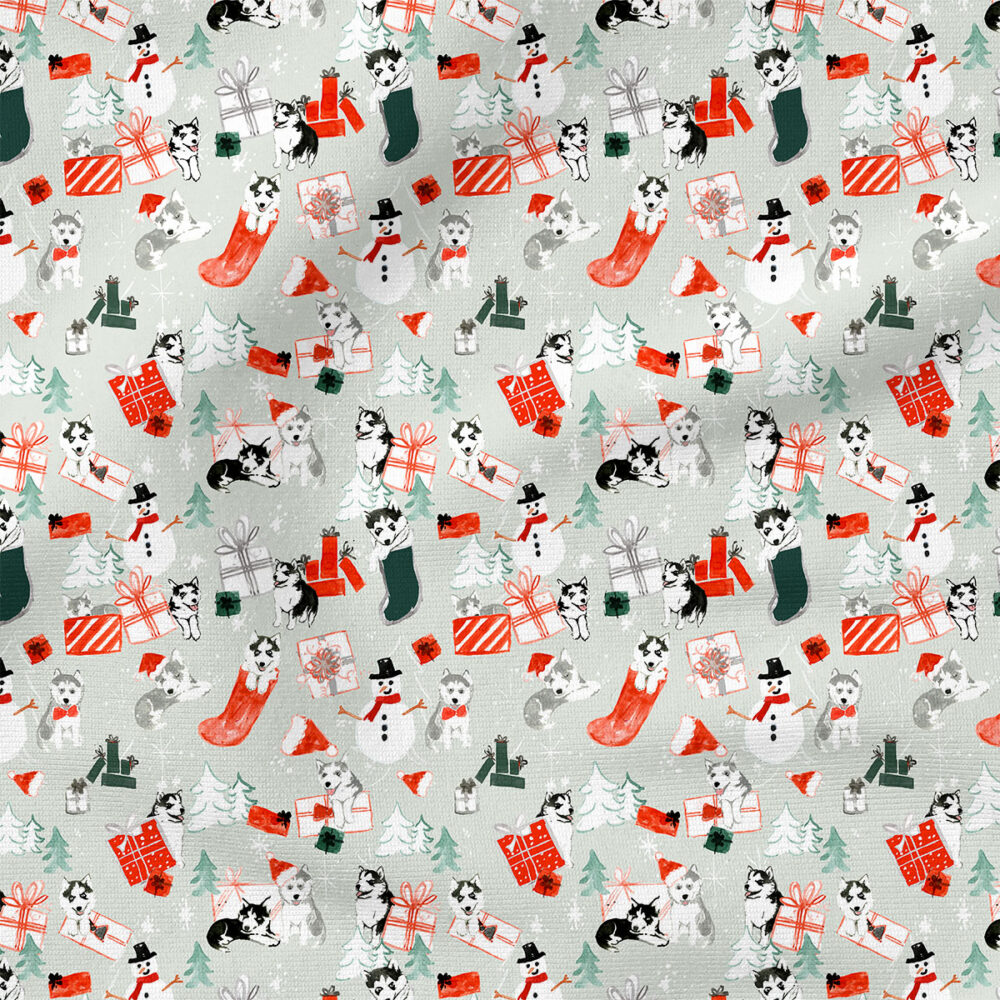 Husky Pups |  Fabric Design | Crystal Walen