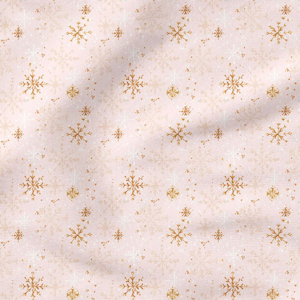 Snowflakes (Blush) | Winter Fabric Design | Crystal Walen