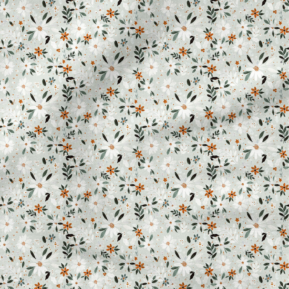 Winter Floral (Mint) | Winter Fabric Design | Crystal Walen