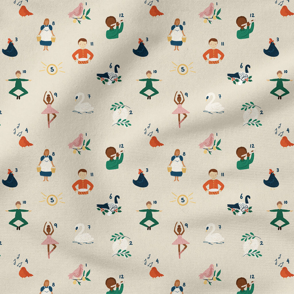 12 Days of Christmas | Holiday Fabric Design | Samantha Marie Designs