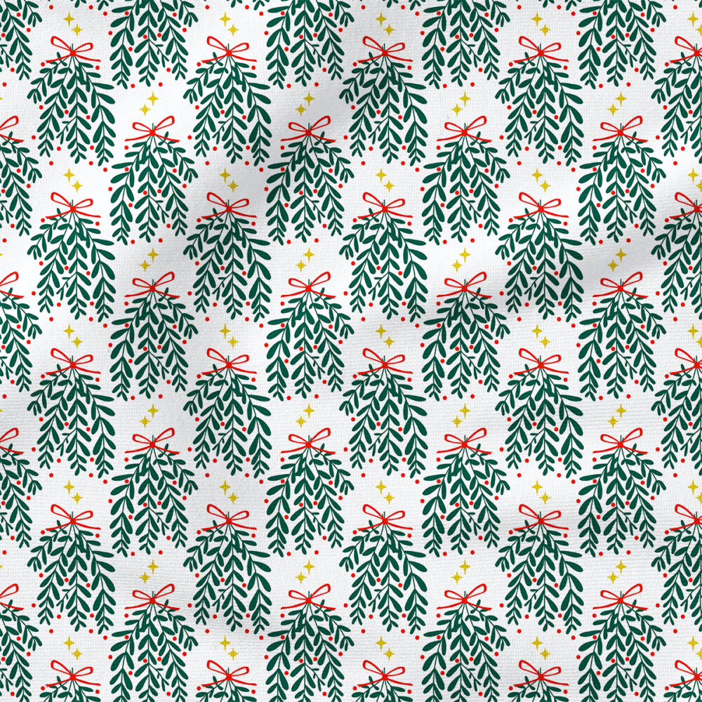 Mistletoe (Red and Green) | Christmas Fabric Design | Ashes + Ivy