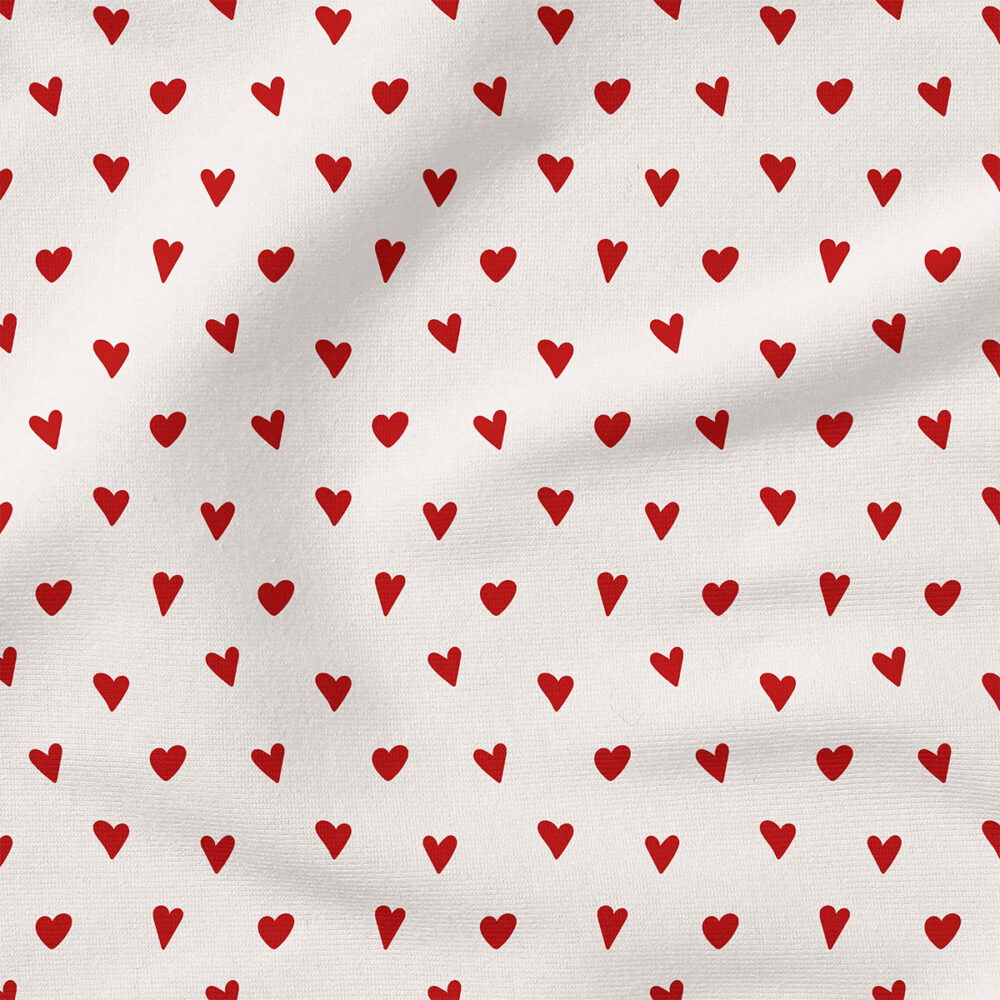 Dainty Hearts (Red on White) | Valentine's Day Fabric Design | Ashes + Ivy