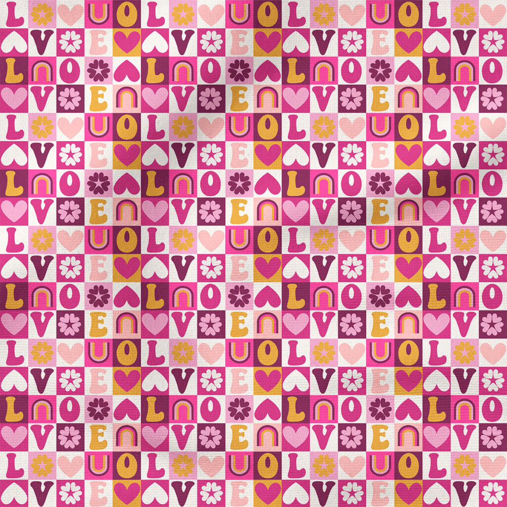 Game of Love (Purple) | Valentine's Day Fabric Design | Ashes + Ivy