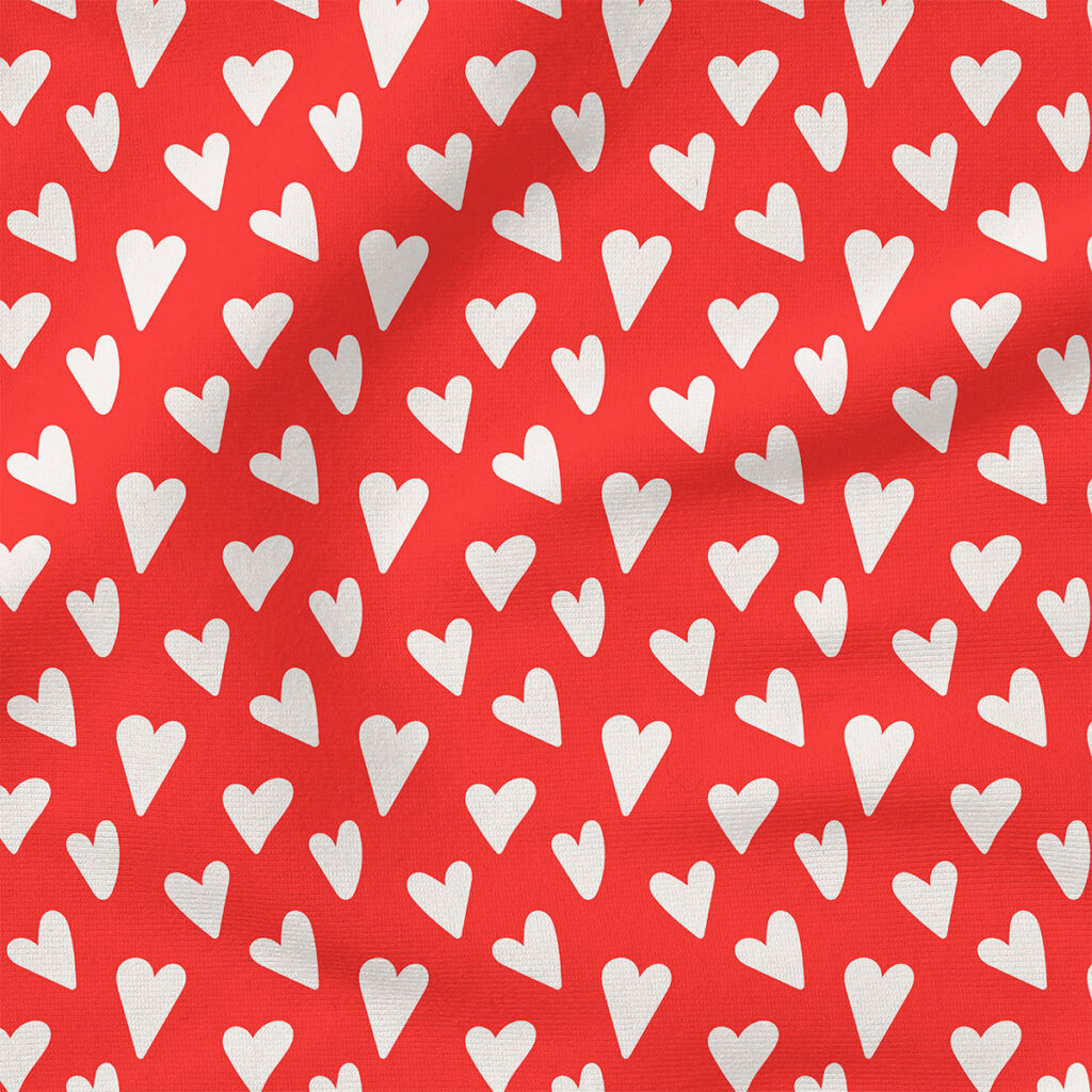 Hearts a Flutter (Red) | Valentine's Day Fabric Design | Ashes + Ivy