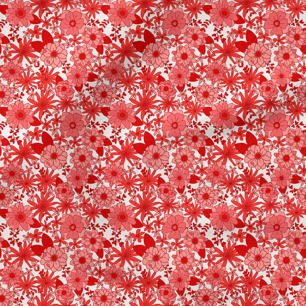 Love's in Bloom (Red) | Valentine's Day Fabric Design | Ashes + Ivy