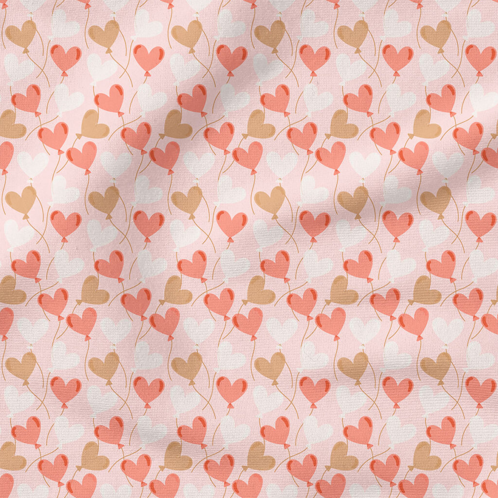 Soarin' Hearts (Pink on Blush) | Valentine's Day Fabric Design | Ashes + Ivy