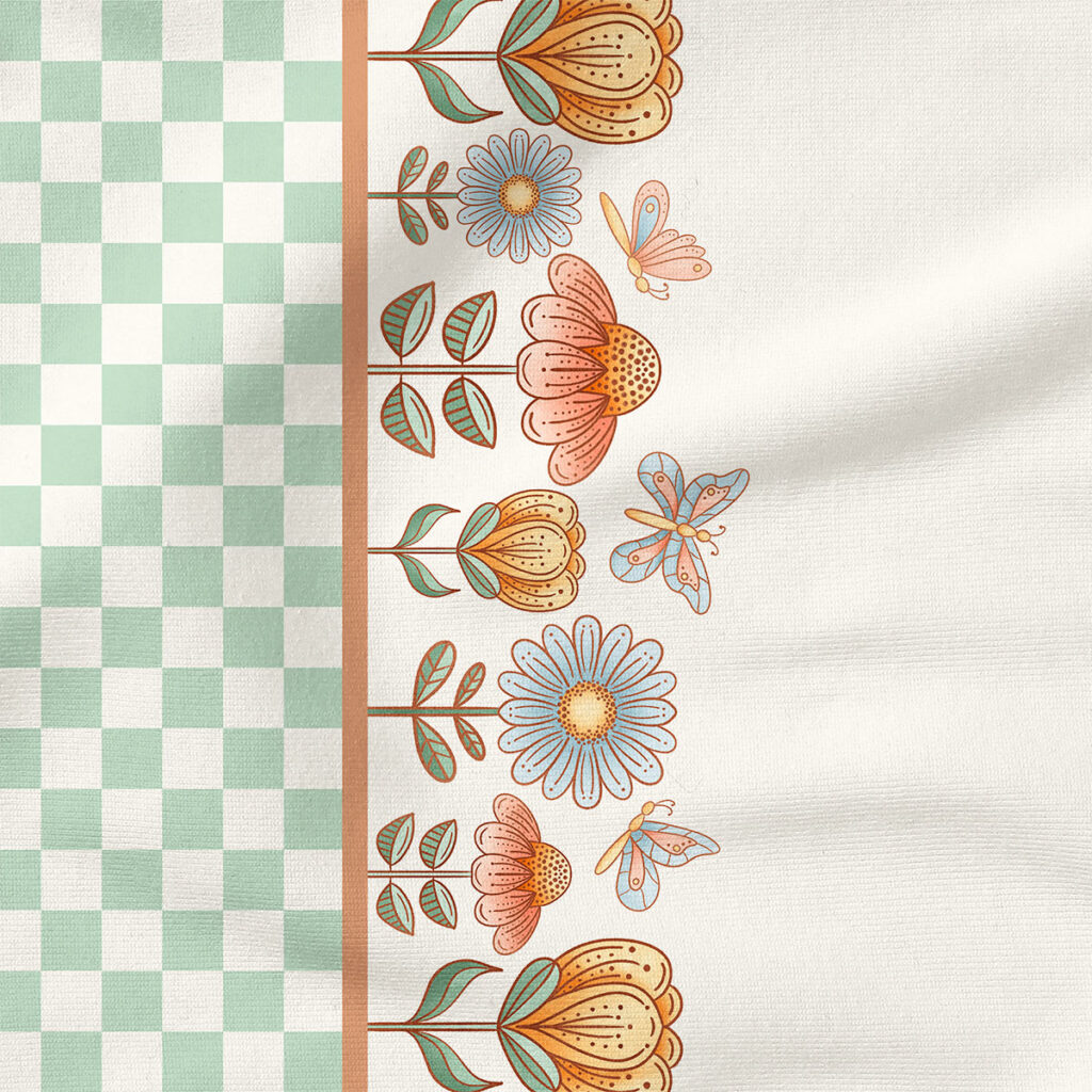 Cottontail Double Border Flowers | Border Print