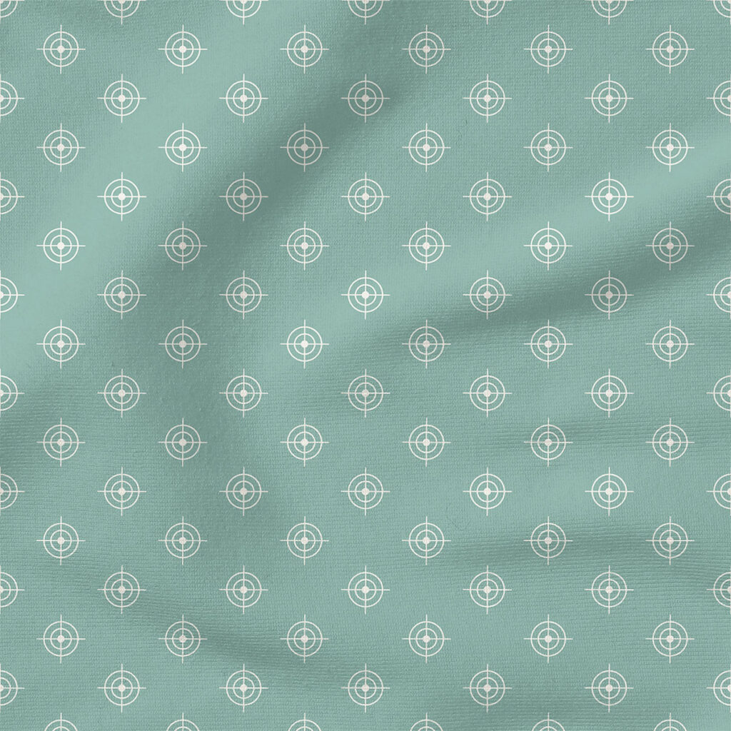 Wingman Bullseye (Mint) | Children Fabric Design | Krystal Winn Design