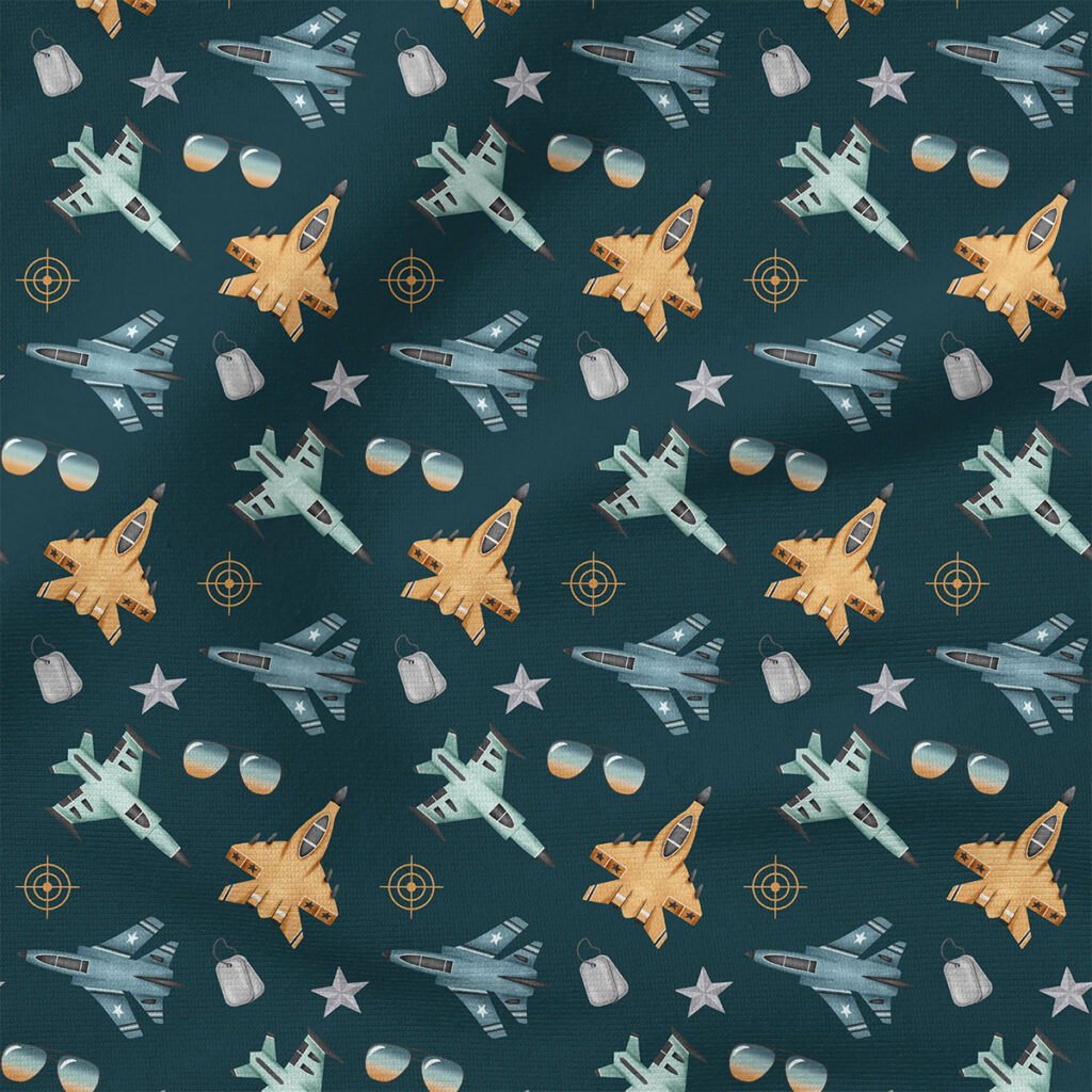 Wingman Jets (Navy) | Children Fabric Design | Krystal Winn Design