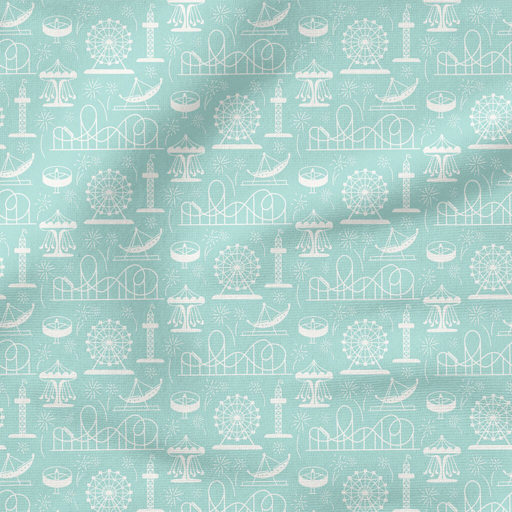 Carousel Park (Blue) | Children Fabric Design | Krystal Winn Design