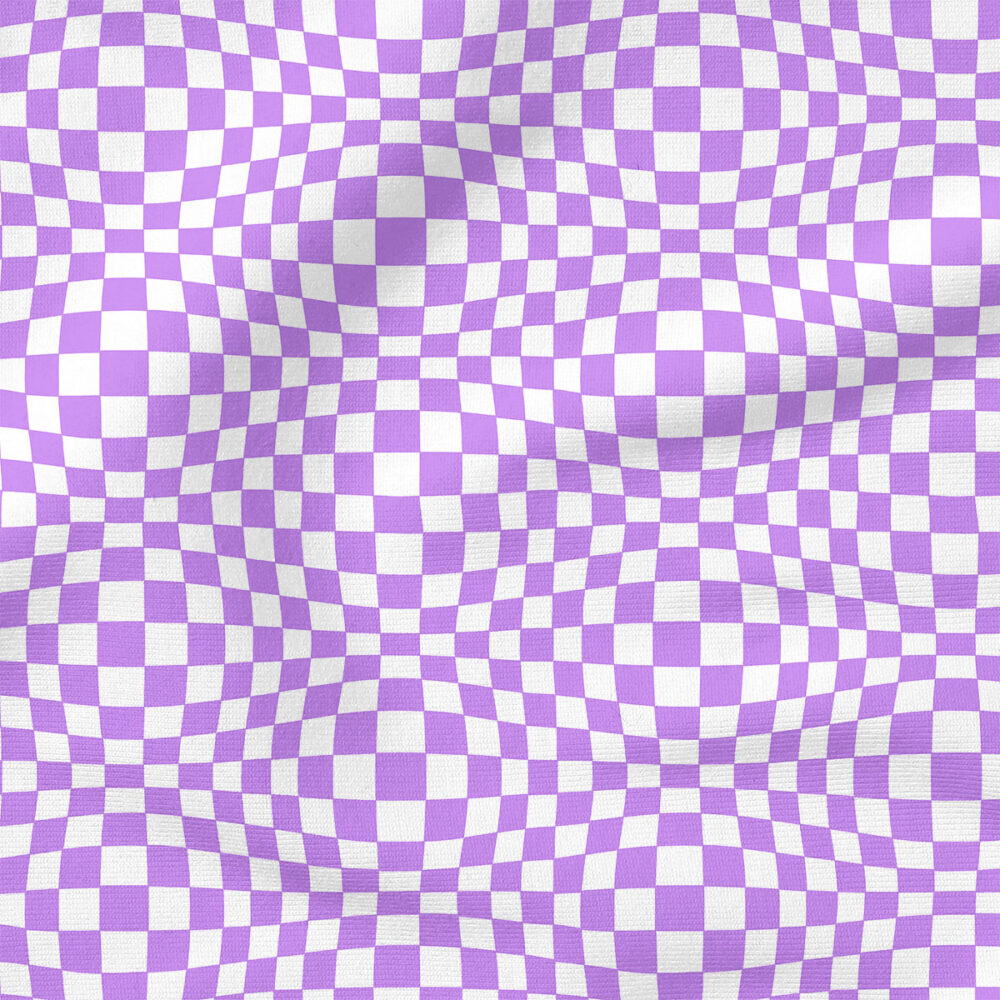 Groovy Funky Check (Purple) | Stripes and Shapes Fabric Design | Krystal Winn Design