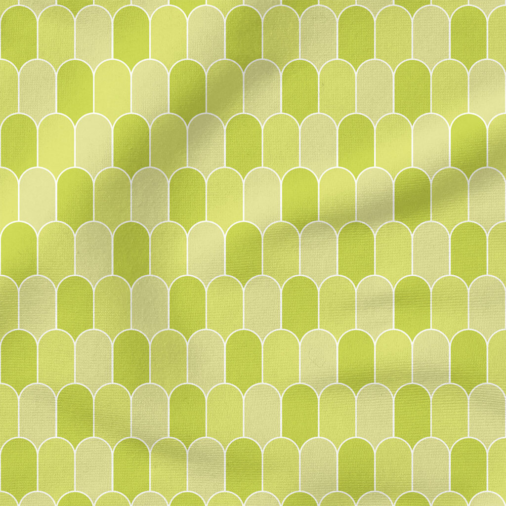 Groovy Scallops (Lime) | Stripes and Shapes Fabric Design | Krystal Winn Design