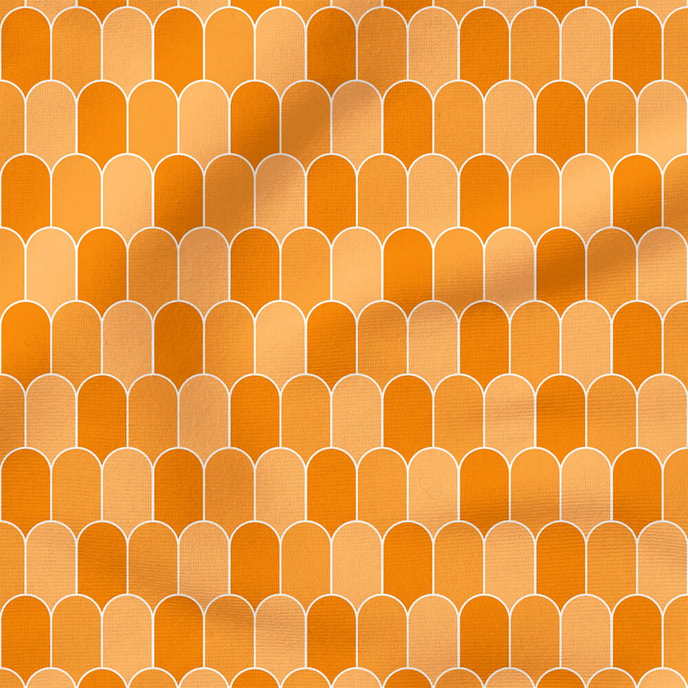 Groovy Scallops (Orange) | Stripes and Shapes Fabric Design | Krystal Winn Design