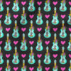 Groovy Guitars (Black) | Music Fabric Design | Krystal Winn Design