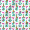 Groovy Guitars (White) | Music Fabric Design | Krystal Winn Design