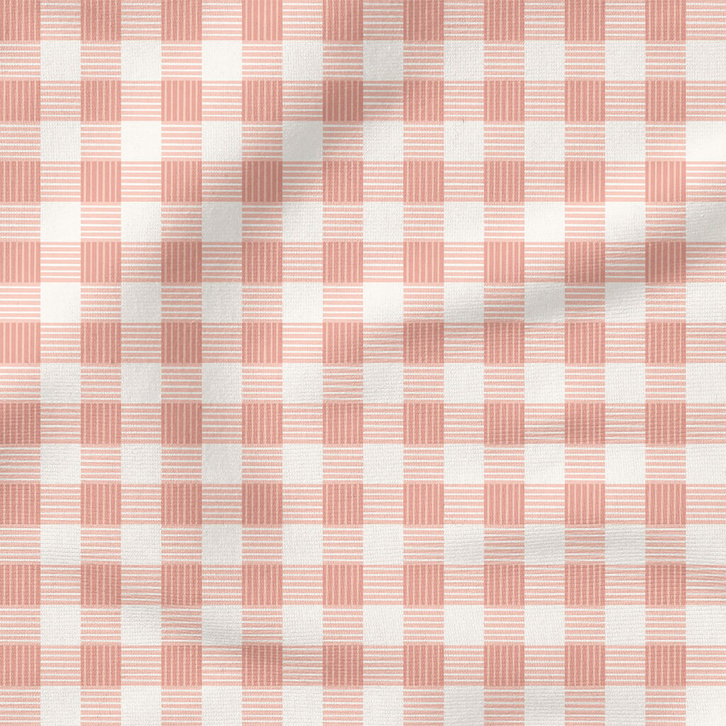 Down South Gingham (Pink) | Stripes and Shapes Fabric Design | Krystal Winn Design