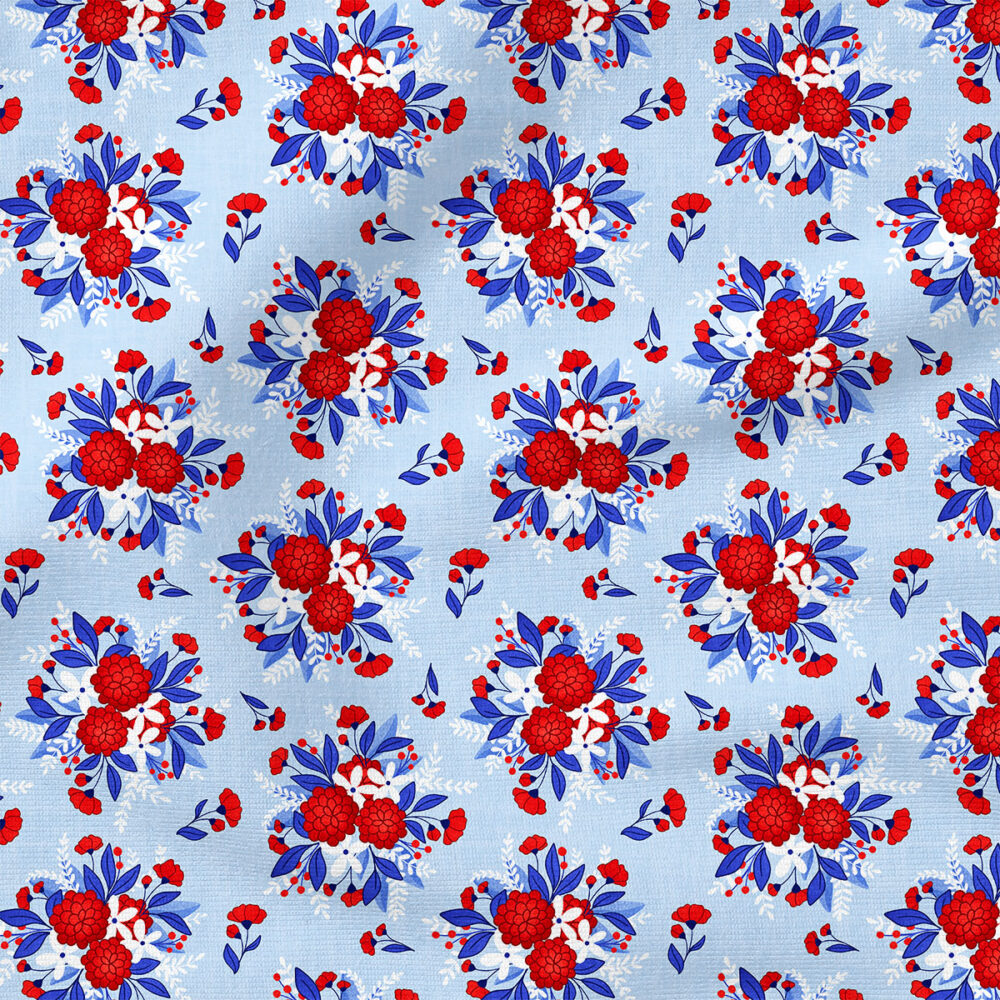 All American Cowboy Floral (Blue) | Holiday