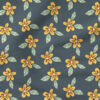 Little Flowers (Navy and Yellow) | Botanical Fabric Design | Krystal Winn Design