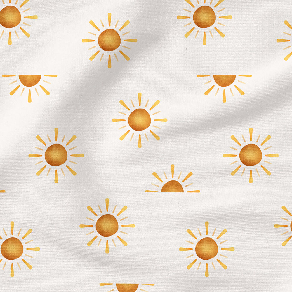 Sunshine (White) | Stripes and Shapes Fabric Design | Krystal Winn Design