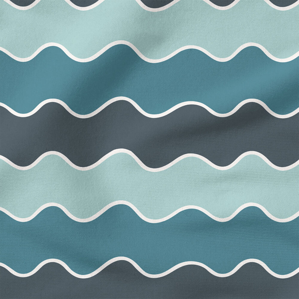 Waves (Ocean) | Stripes and Shapes Fabric Design | Krystal Winn Design