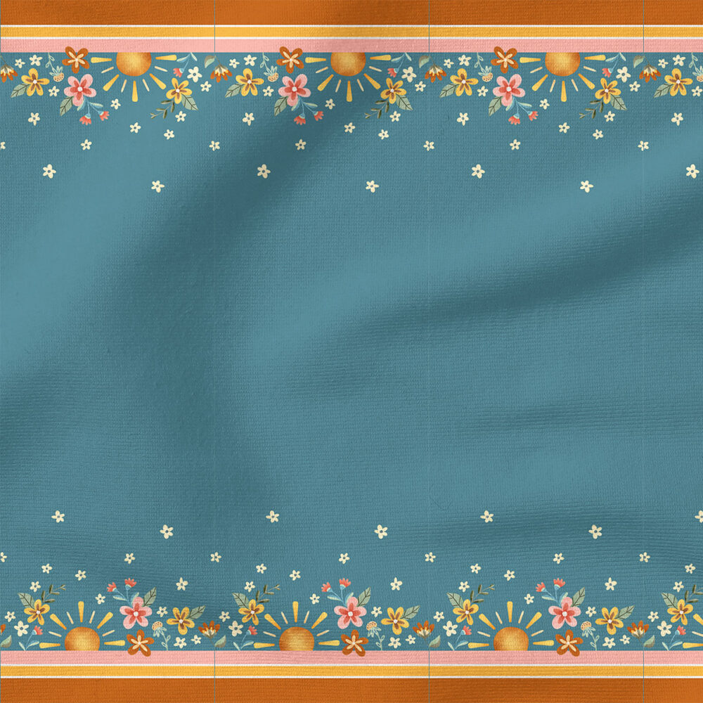 Sunshine Floral Horizontal Border (Teal) | Border Prints