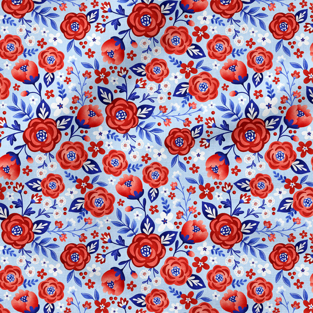 All American Floral (Blue) | 4th of July