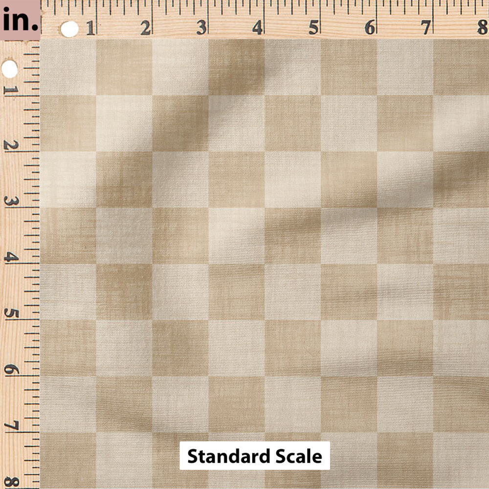 Ruler Scale for Faux Linen Check (Khaki) by Krystal Winn Design