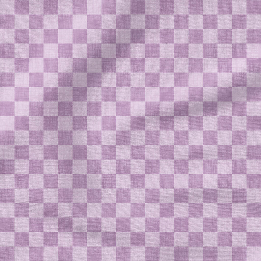 Faux Linen Check (Lilac) | Texture Fabric Design | Krystal Winn Design