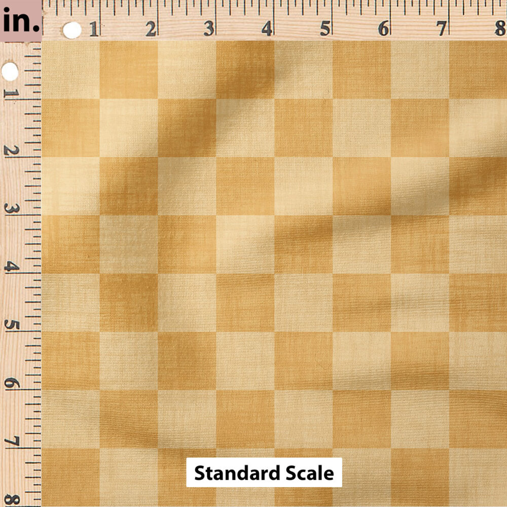 Ruler Scale for Faux Linen Check (Mustard) by Krystal Winn Design