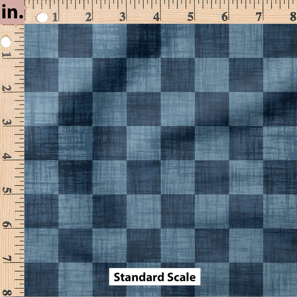 Ruler Scale for Faux Linen Check (Navy) by Krystal Winn Design