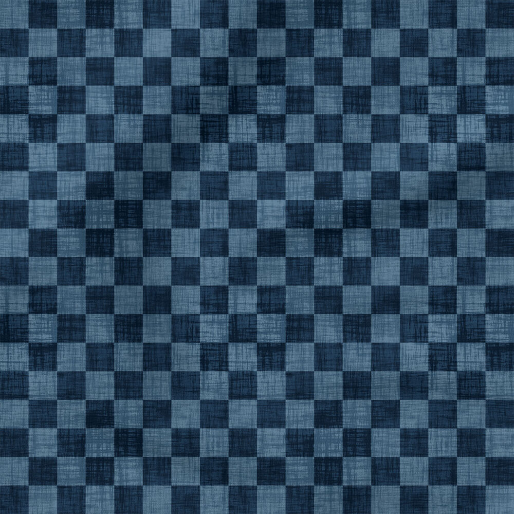 Faux Linen Check (Navy) | Texture Fabric Design | Krystal Winn Design