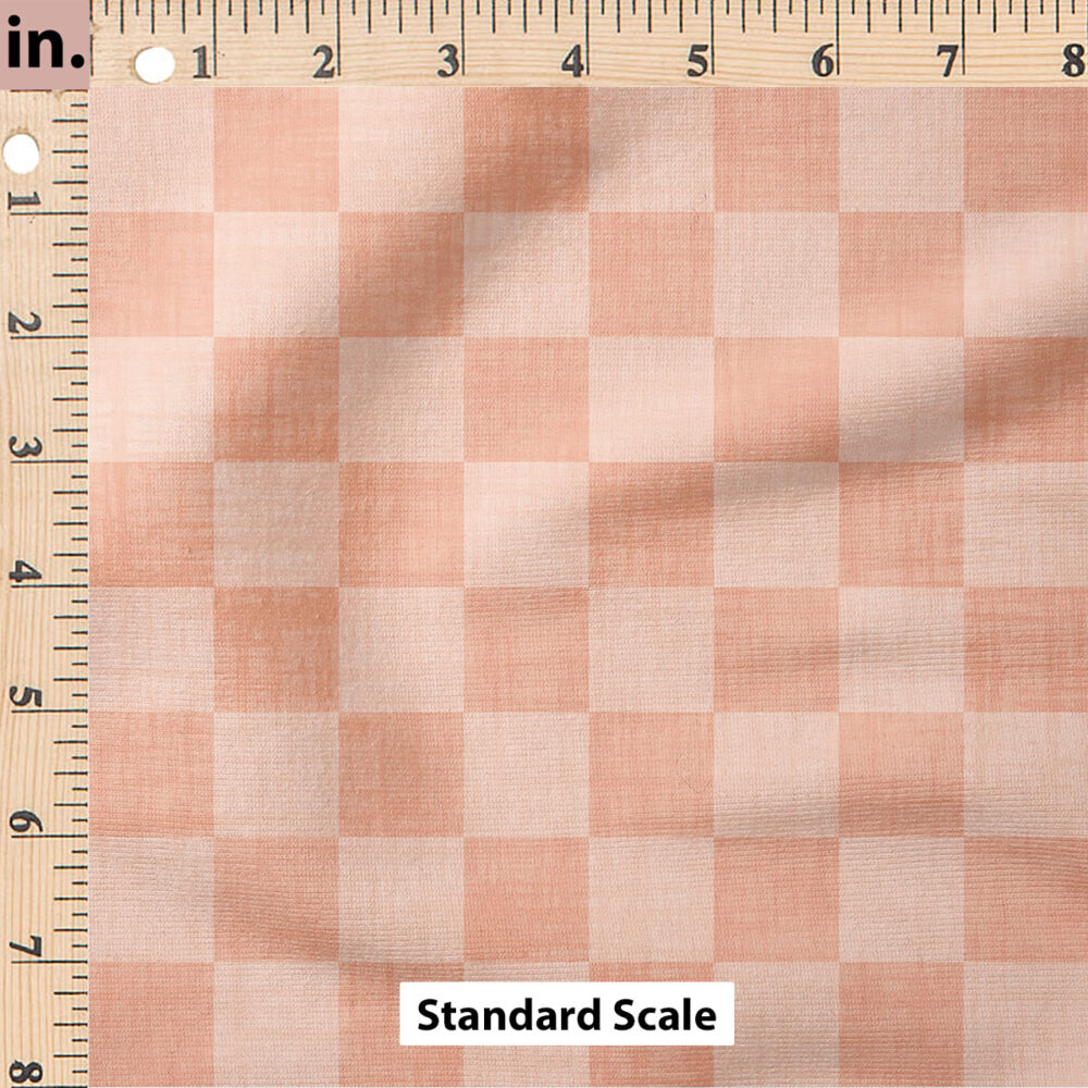 Ruler Scale for Faux Linen Check (Peach) by Krystal Winn Design