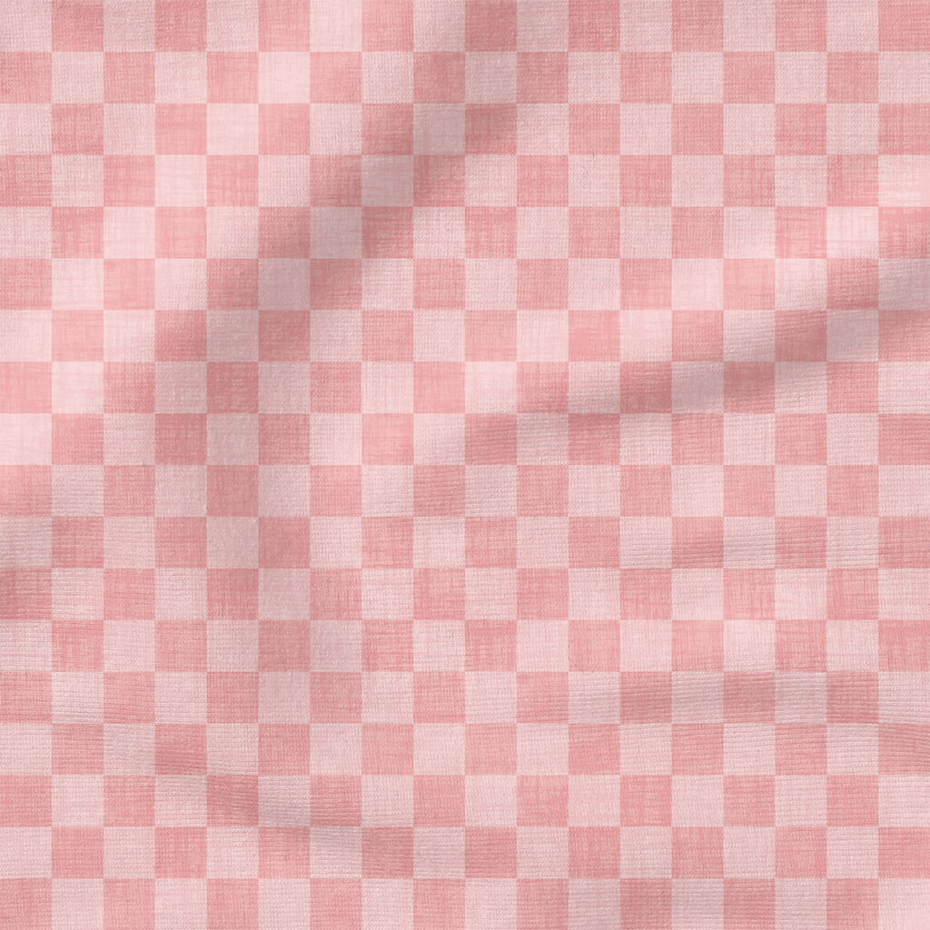 Faux Linen Check (Pink) | Texture Fabric Design | Krystal Winn Design