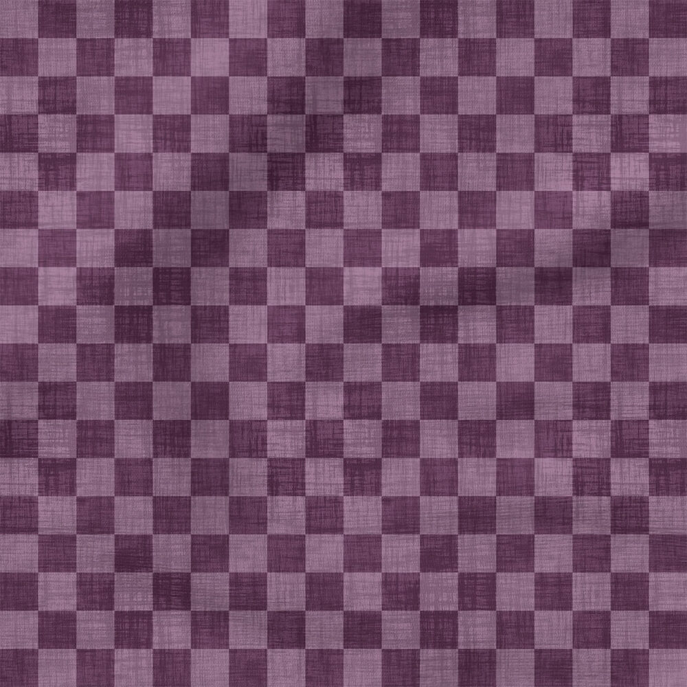 Faux Linen Check (Plum) | Texture Fabric Design | Krystal Winn Design