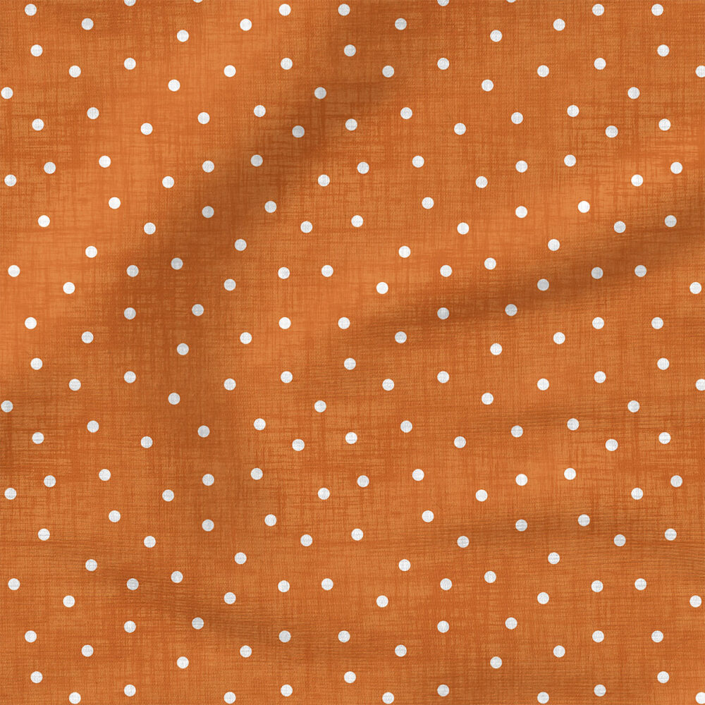 Faux Linen Dot (Orange) | Texture Fabric Design | Krystal Winn Design