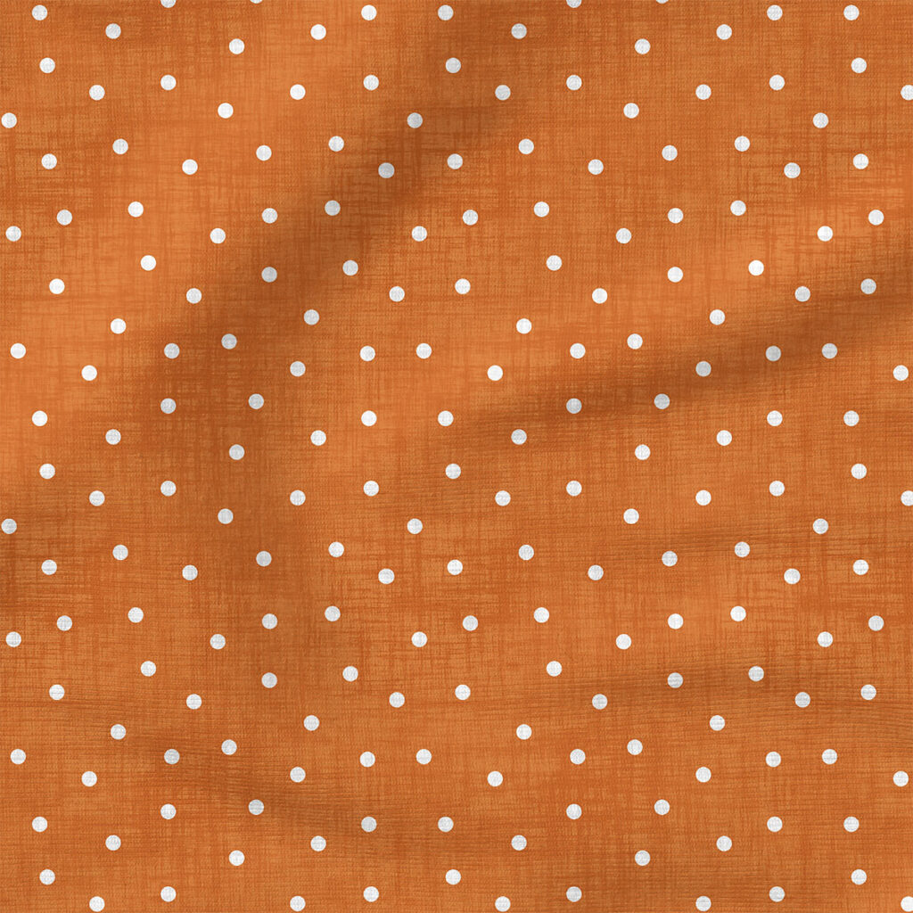 Faux Linen Dot (Orange) | Texture Fabric Design | Krystal Winn Design