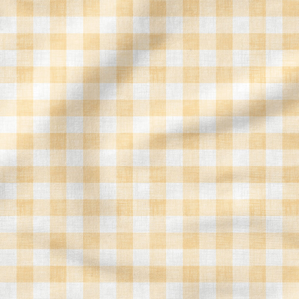 Faux Linen Gingham (Butter) | Texture Fabric Design | Krystal Winn Design