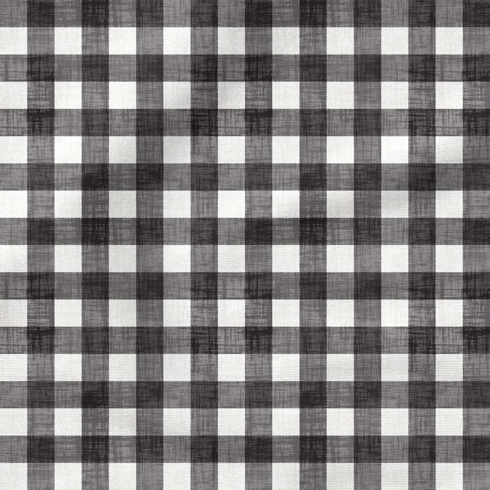 Faux Linen Gingham (Charcoal) | Texture Fabric Design | Krystal Winn Design