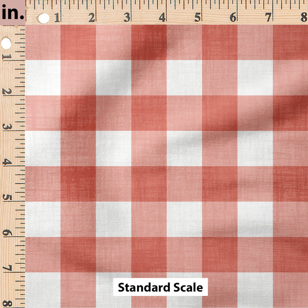 Ruler Scale for Faux Linen Gingham (Coral) by Krystal Winn Design