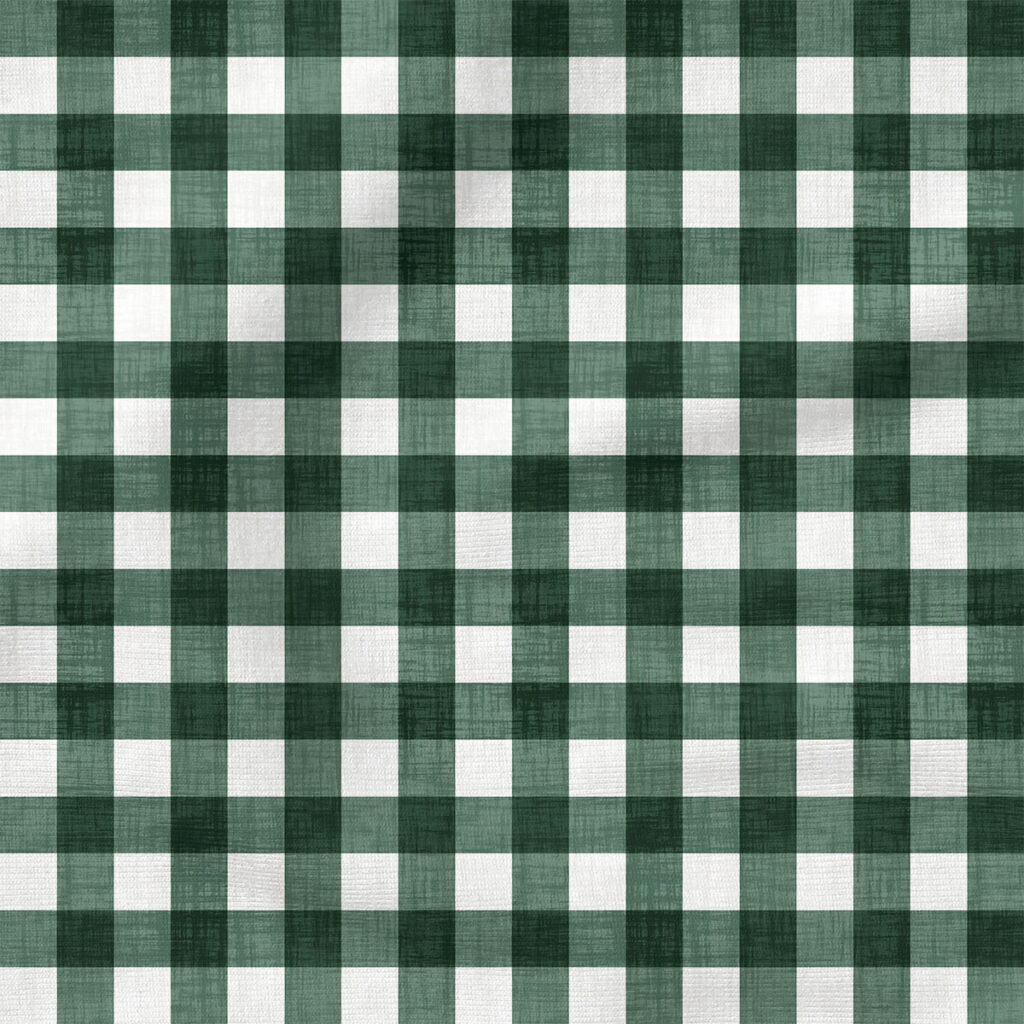 Faux Linen Gingham (Emerald) | Texture Fabric Design | Krystal Winn Design