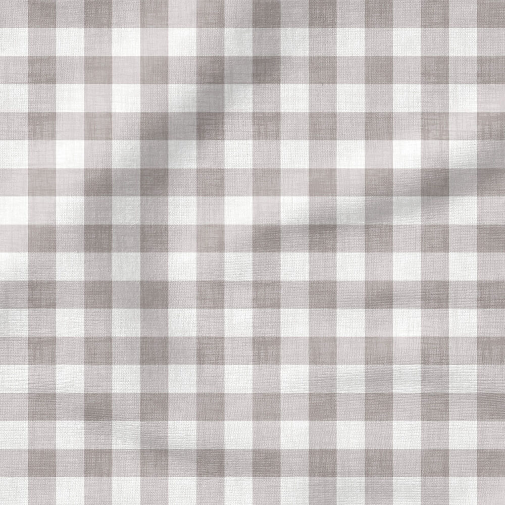 Faux Linen Gingham (Grey) | Texture Fabric Design | Krystal Winn Design