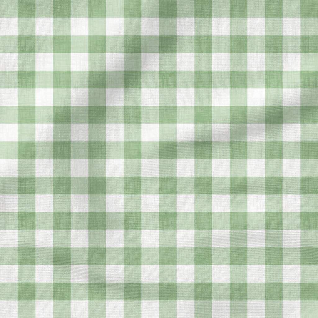 Faux Linen Gingham (Jade) | Texture Fabric Design | Krystal Winn Design