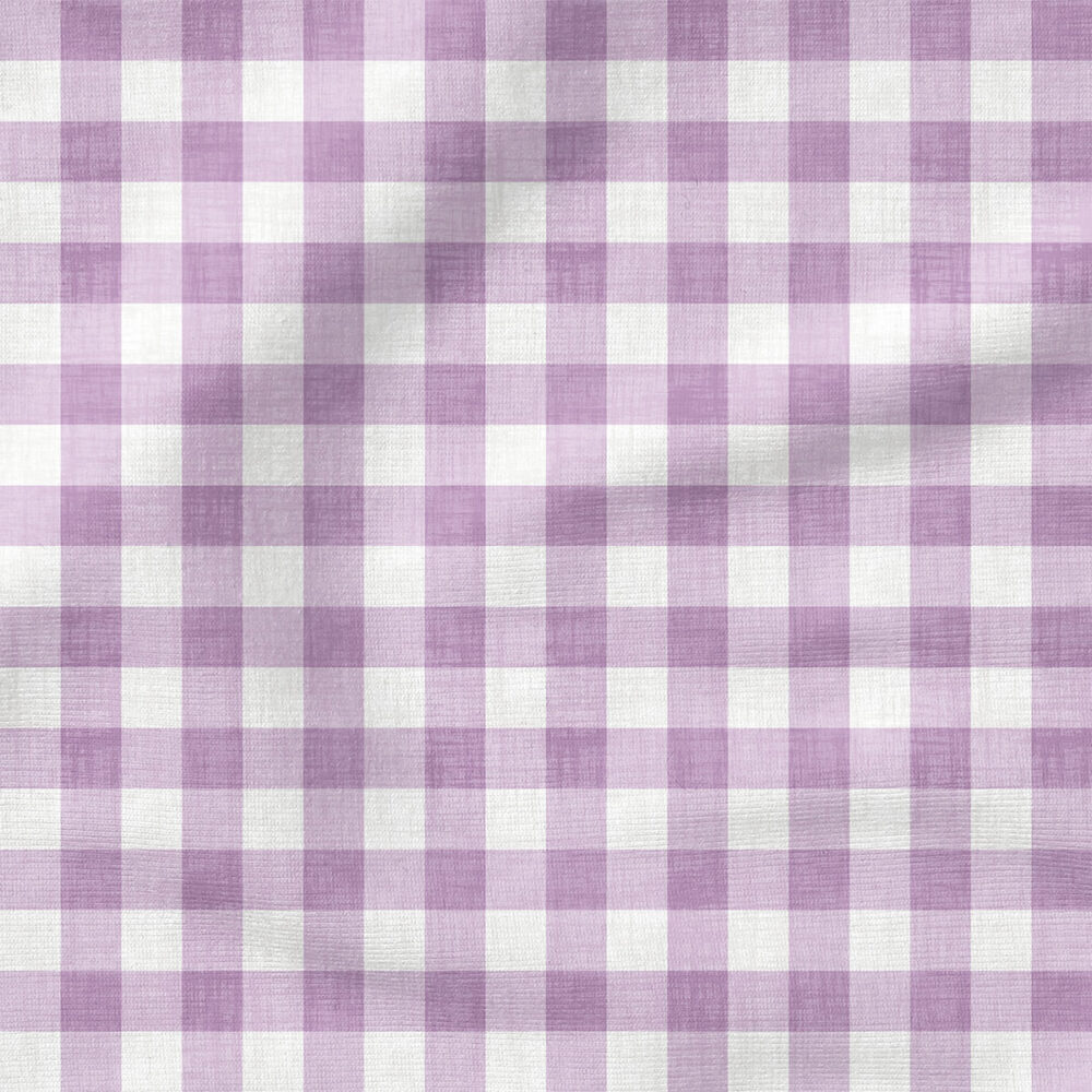 Faux Linen Gingham (Lilac) | Texture Fabric Design | Krystal Winn Design