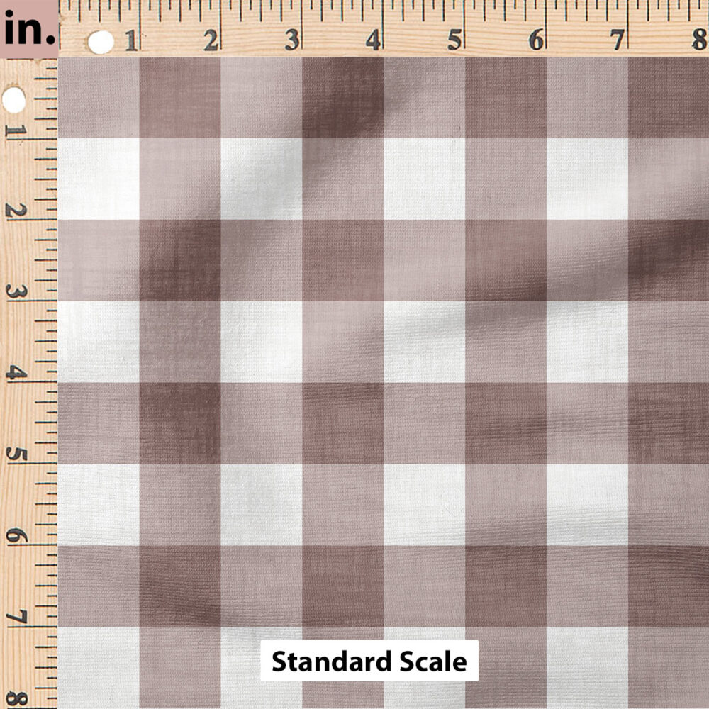 Ruler Scale for Faux Linen Gingham (Mushroom) by Krystal Winn Design