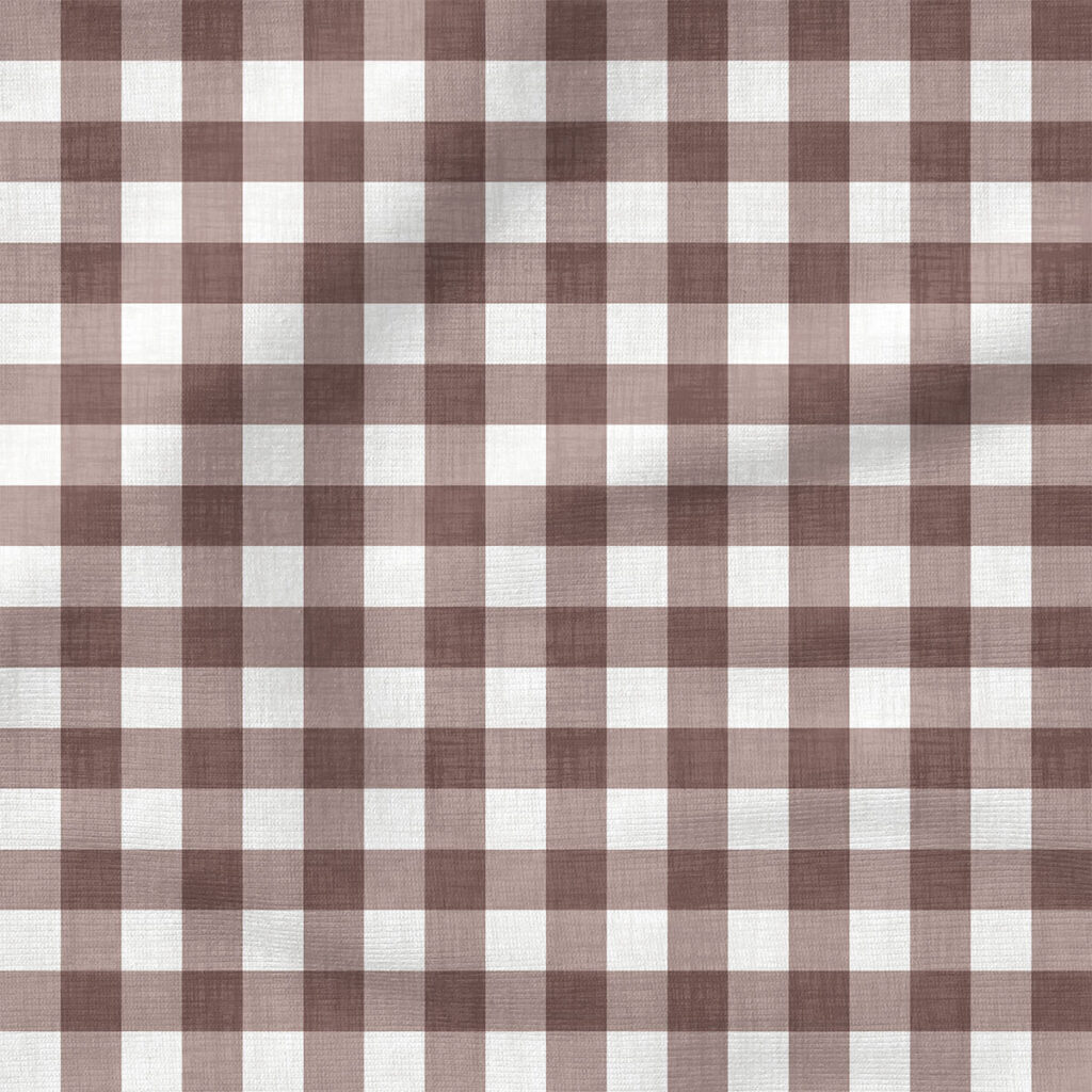 Faux Linen Gingham (Mushroom) | Texture Fabric Design | Krystal Winn Design